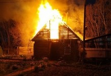 В Рязанцах сгорела баня