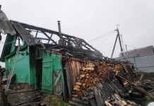 Пожар в Мстиславле на улице Герцена