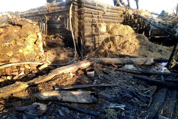 В деревне Мышкино сгорел жилой дом