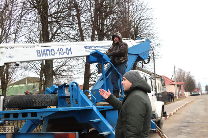 В районе ведётся кронирование деревьев