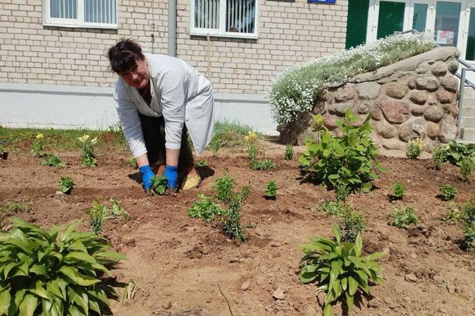 Посмотрите, как работники соцслужбы занимаются благоустройством в аг. Андраны