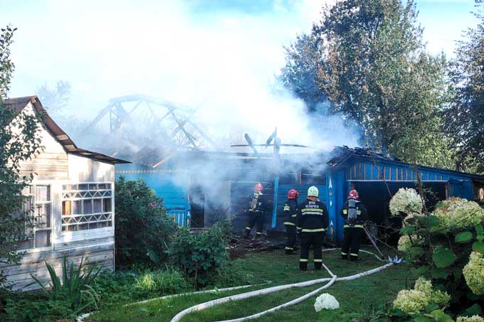 пожарЛ Жилой дом горел в Мстиславском районе.