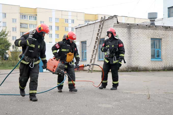 В Мстиславле отработали действия при взрыве на котельной