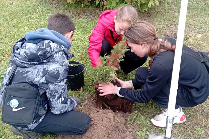 Мстиславские школьники озеленяют родной край